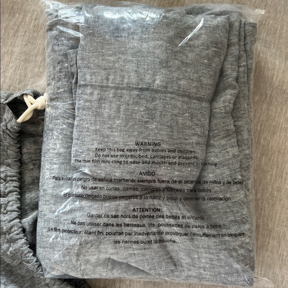 Quince Heather Gray Cotton Sheet Set - Picture 6 of 7
